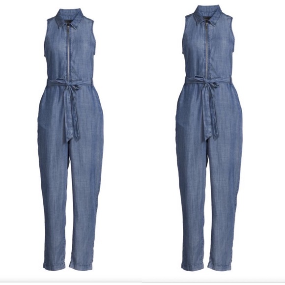 NWT Velvet Heart Tait Malibu Zip Up Jumpsuit, Tencel, Blue, Medium - Picture 3 of 5